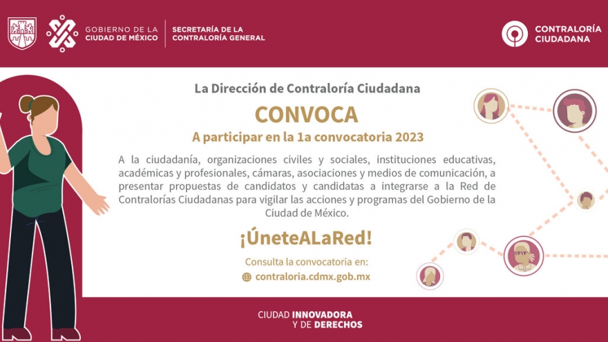 1ª CONVOCATORIA 2023 PARA PERTENECER A LA RED DE CONTRALORÍAS CIUDADANAS.